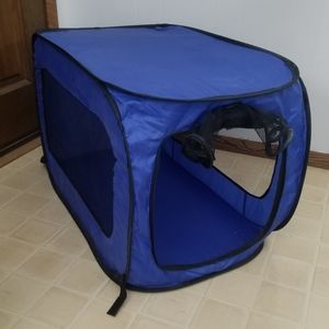 Blue Medium Foldable Travel Crate